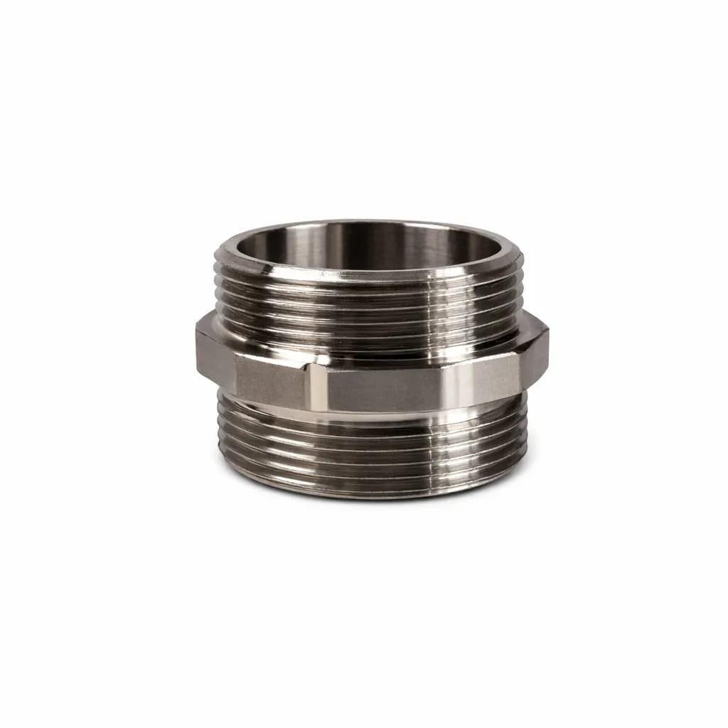 Raccord male / male Dn 40 macon, inox 304 